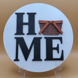 Round Home with black lettering