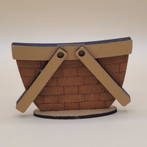 Tiny Basket - Picnic Basket medium brown with light brown trim