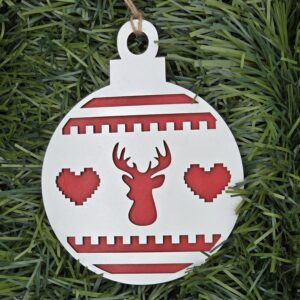 Deer head and 2 hearts