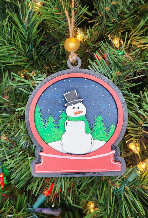 Snowman in a snow globe
