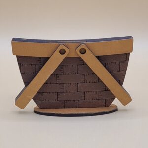 Tiny Basket - Picnic Basket dark brown with light brown trim