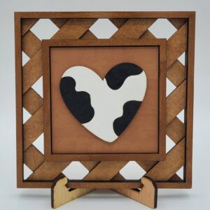 Cow print heart - black and white