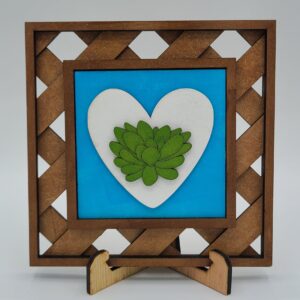 Heart with succulent