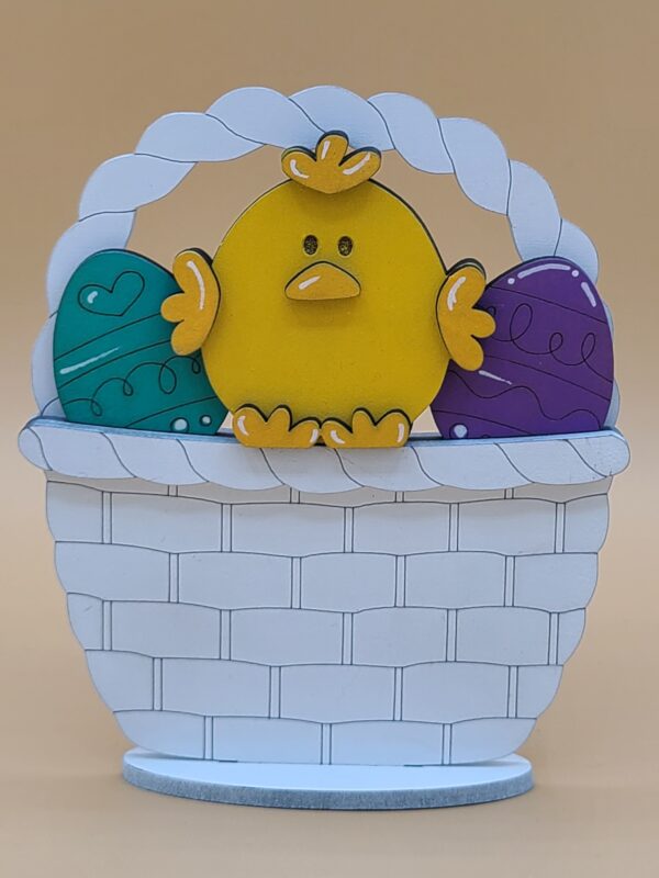 Easter Chick (w/ feet) with 2 eggs
