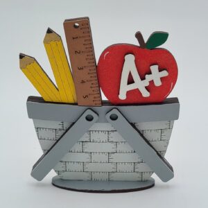 Book worm with pencil & ruler