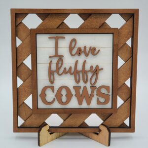 Fluffy Cows - white background