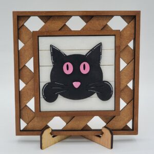 Cat - black with pink eyes