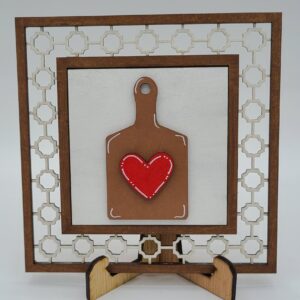 Cutting board with heart