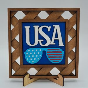 USA with glasses