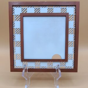 Hashmark single - brown and white