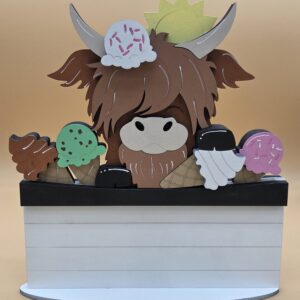 Highland Cow with Ice Cream