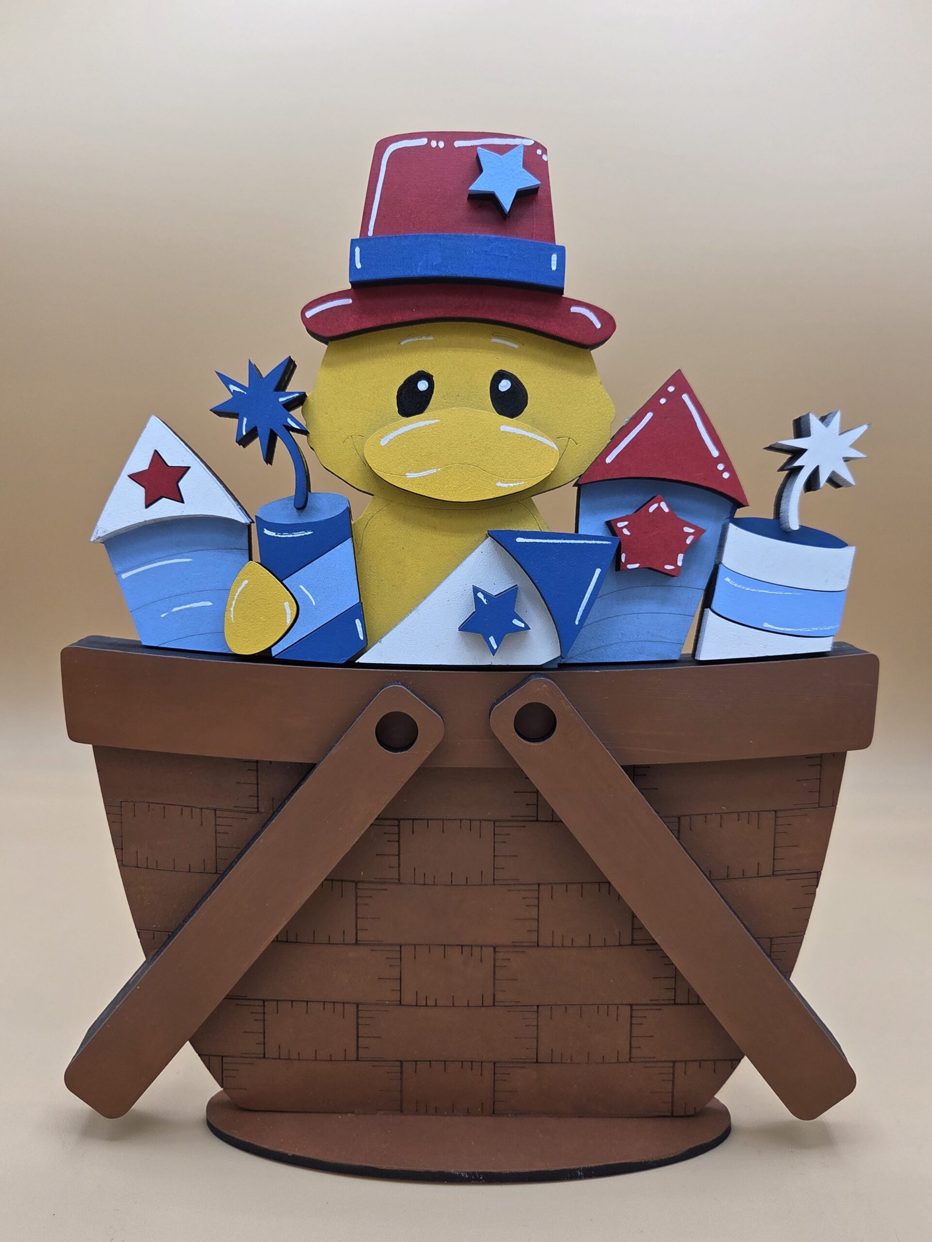 Fourth of July Duck with Fireworks