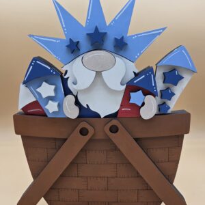 Fourth of July Gnome with Fireworks