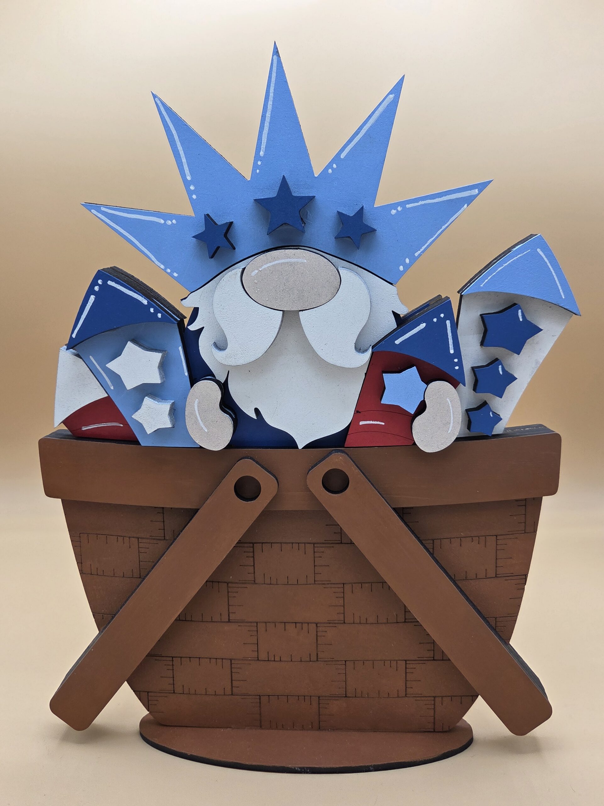 Fourth of July Gnome with Fireworks