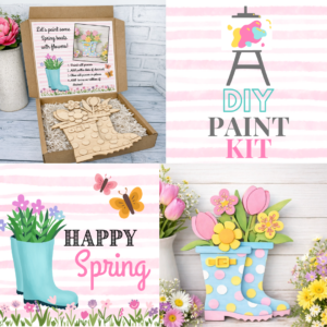 DIY Rainboots with Flowers Paint Kit
